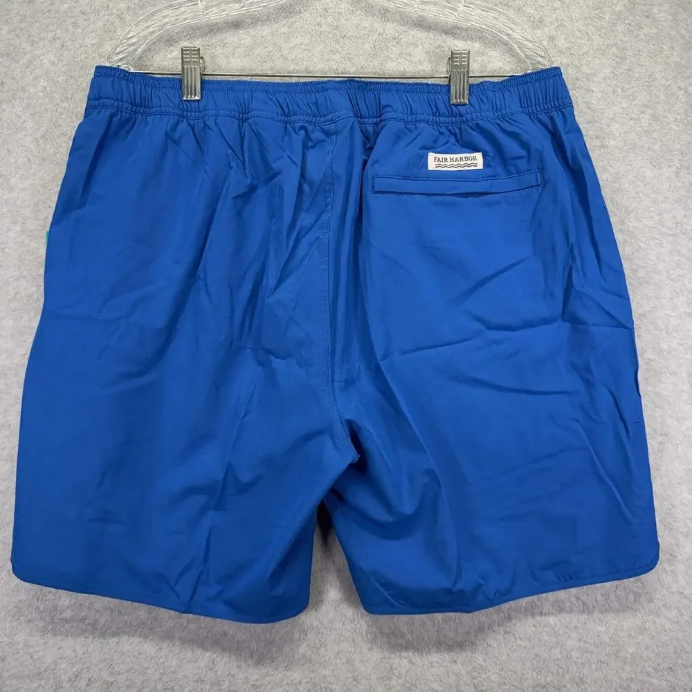 Fair Harbor Anchor Swim Trunks Cobalt Blue Lined Drawstring Size 3XL NEW